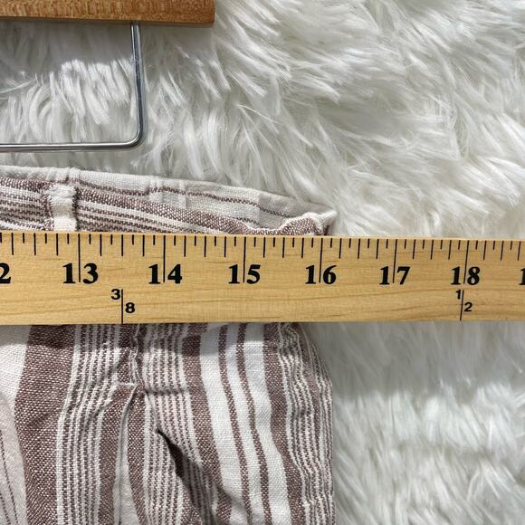Garnet Hill Linen Striped Pants Cream and Rust Size 10 - Picture 6 of 10